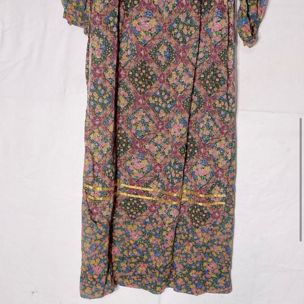 Vintage Handmade Floral Long Sleeve Prairie Style Modest Maxi Dress M - Picture 5 of 15